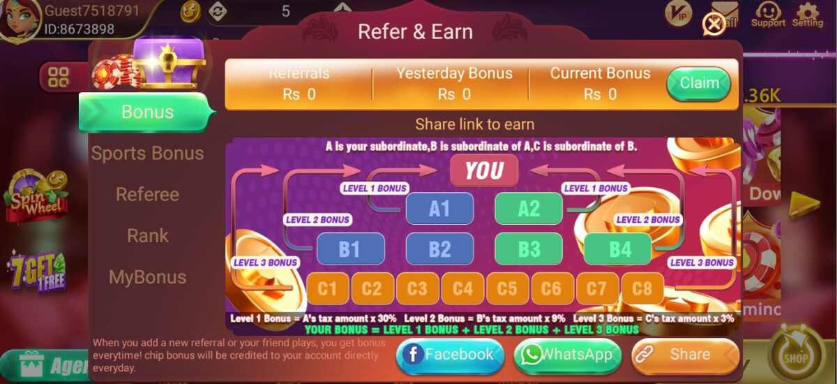 3 Patti Gold Daily Agent Reward